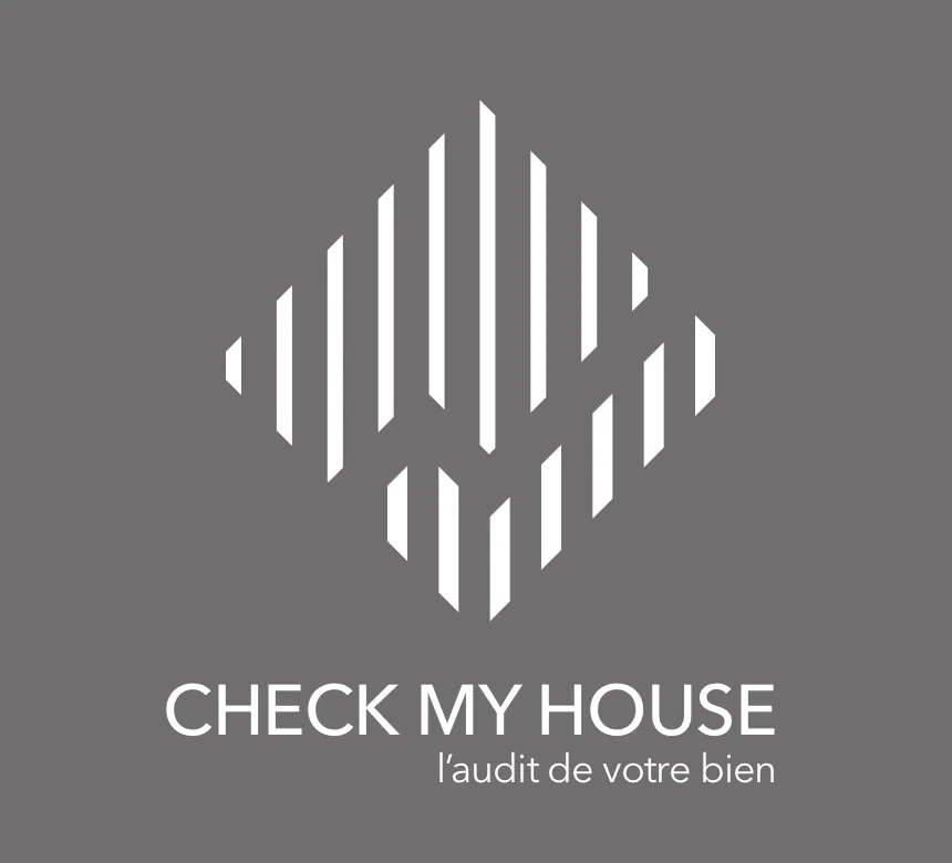 Logo Check my House blanc sur fond gris