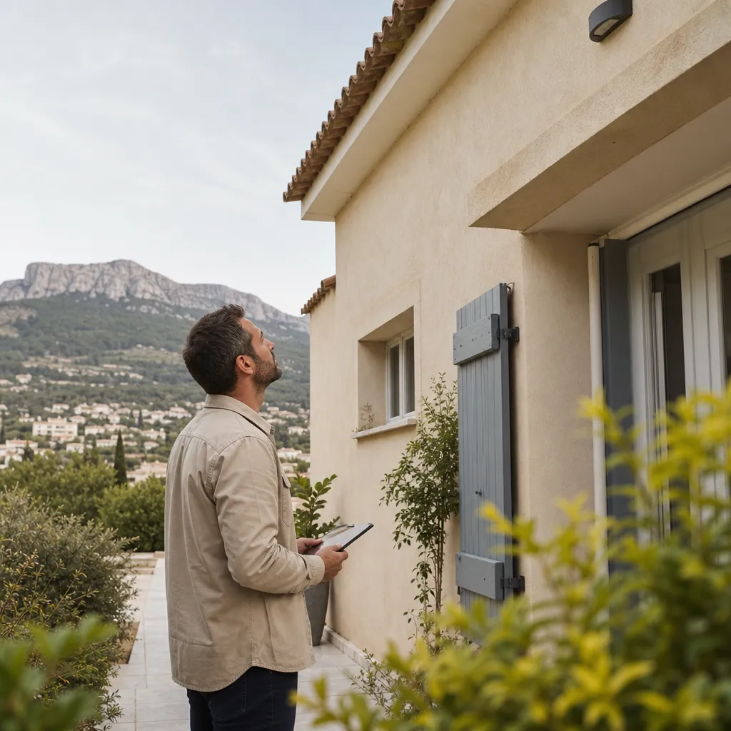 Expert en batiment inspectant une maison a La Valette-du-Var