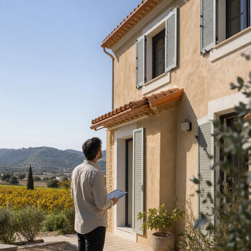 Expert en batiment inspectant une maison a La Crau