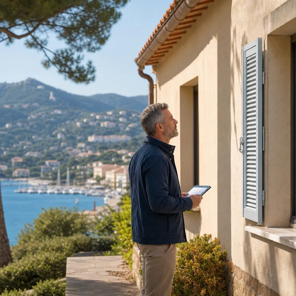 Expert en batiment inspectant une maison a Sainte-Maxime