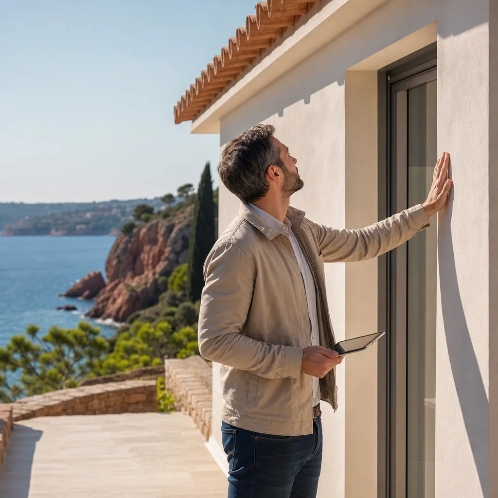 Expert en batiment inspectant une maison a Saint-Raphael